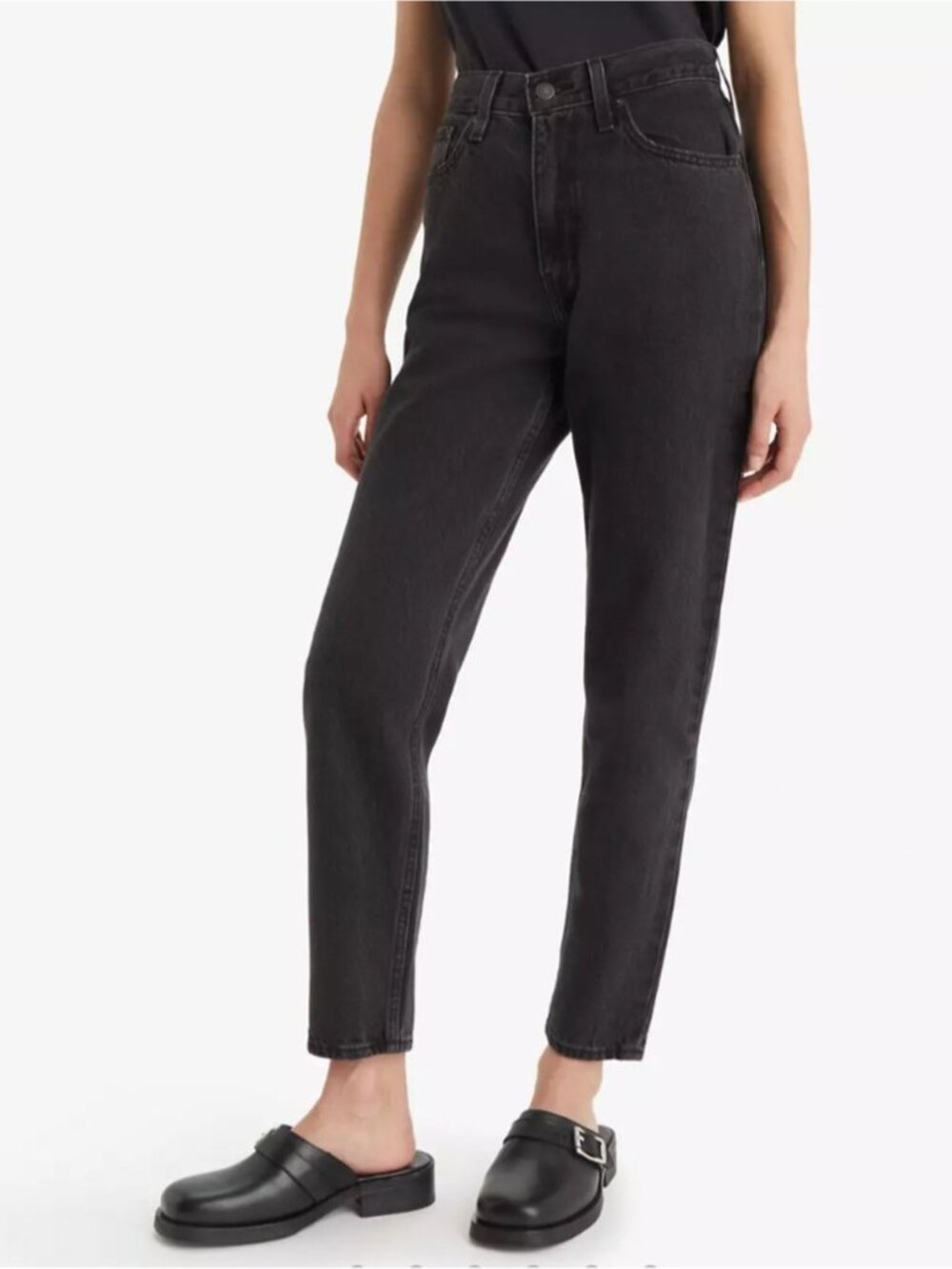 Levi’s Big E 80s Mom Jeans Black High Rise Tapered Women’s 26 - Picture 4 of 13